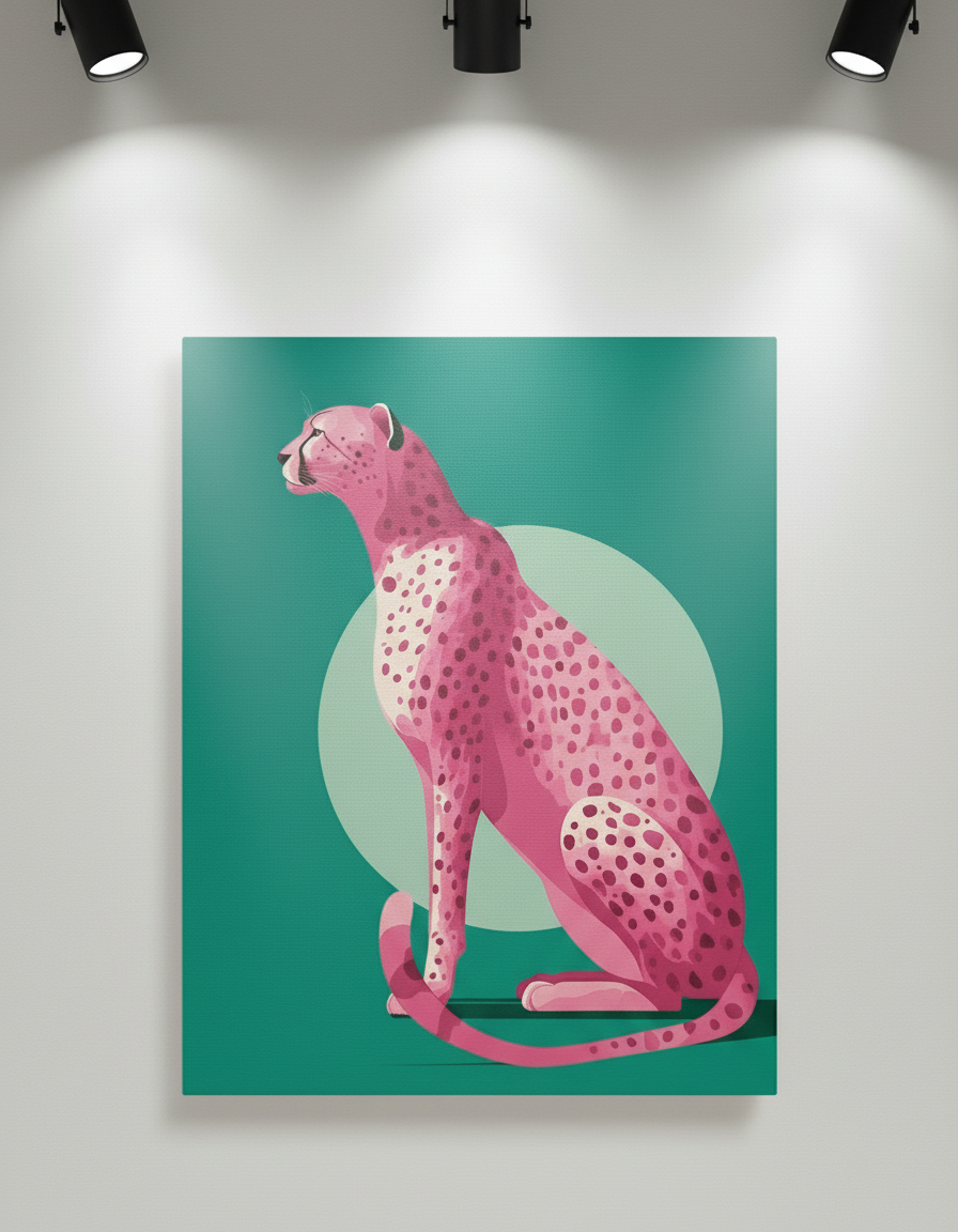 Léopard rose avec spots prononcés