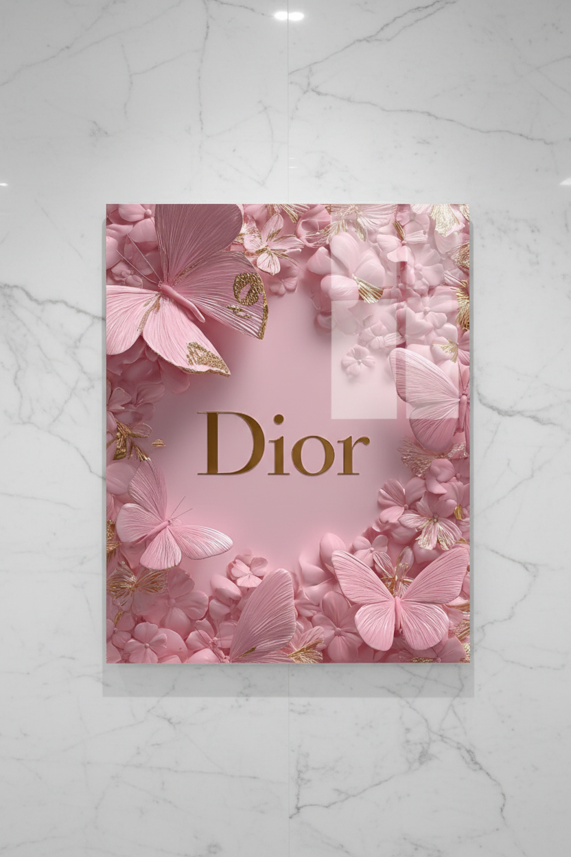 Dior papillons plexiglass