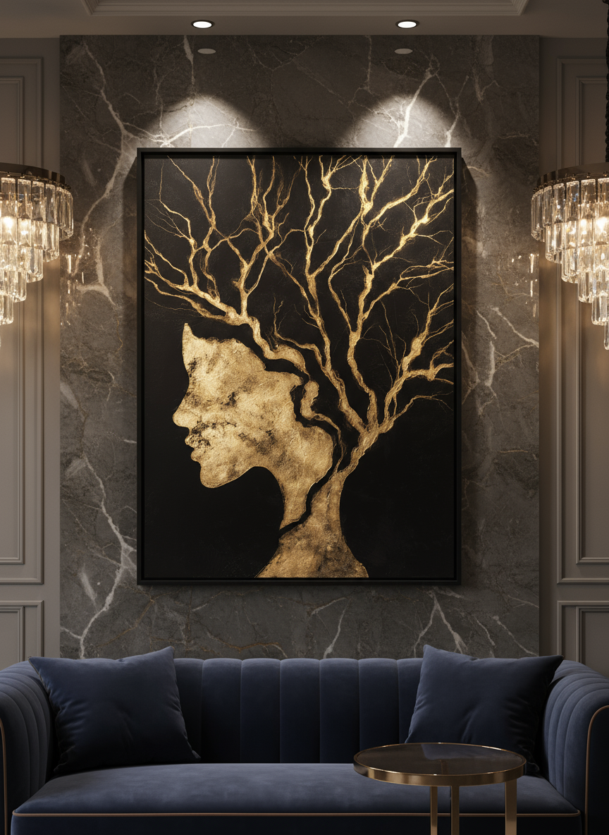 Golden Embrace balanced black frame