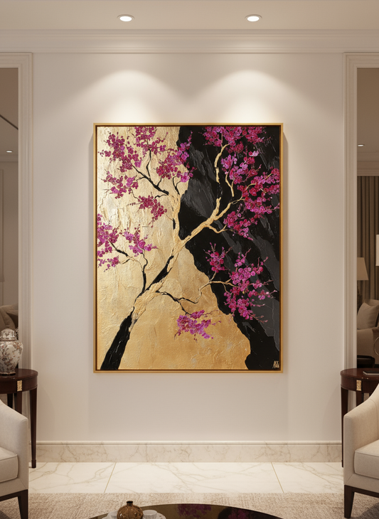 Golden Sakura thin gold frame