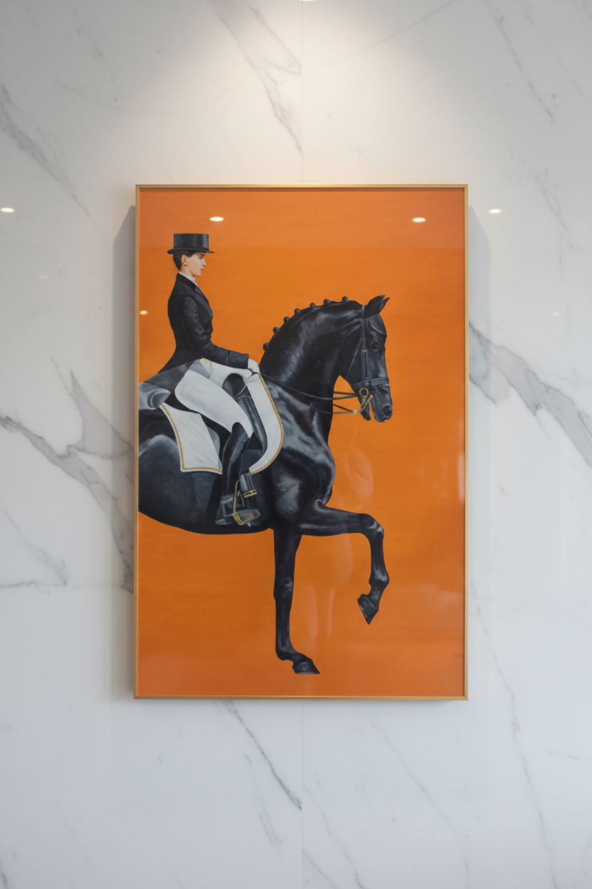 Hermès équestre plexiglass sans cadre