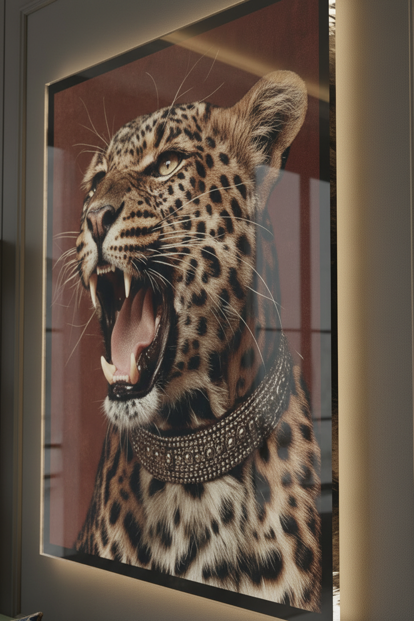 Leopard Plexiglass sans cadre - zoom serré