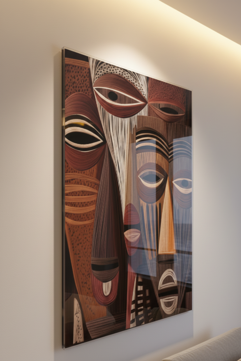 Masques Africains Plexiglass - zoom haute qualité