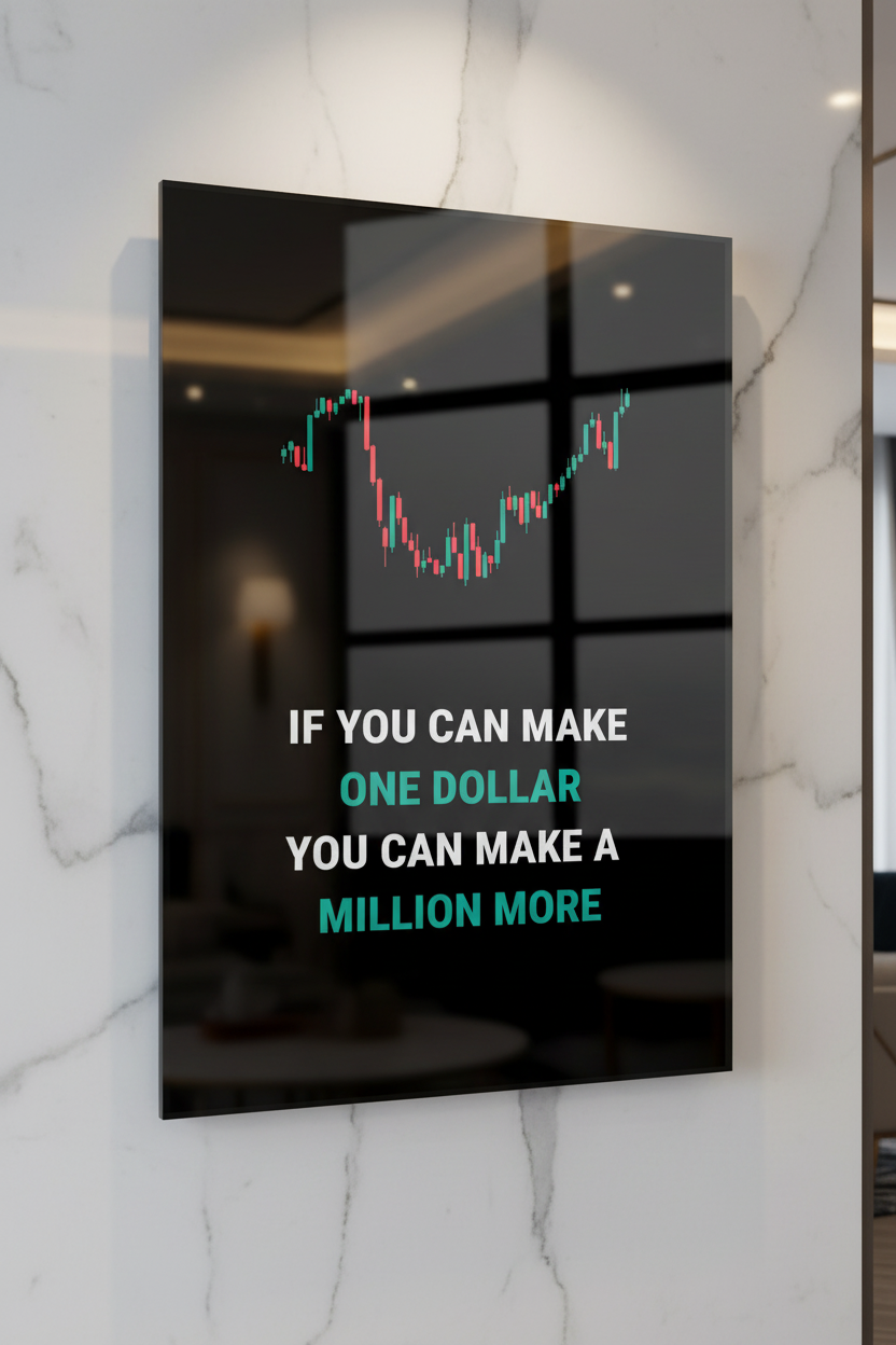 One Dollar Million More plexiglass sans punaises