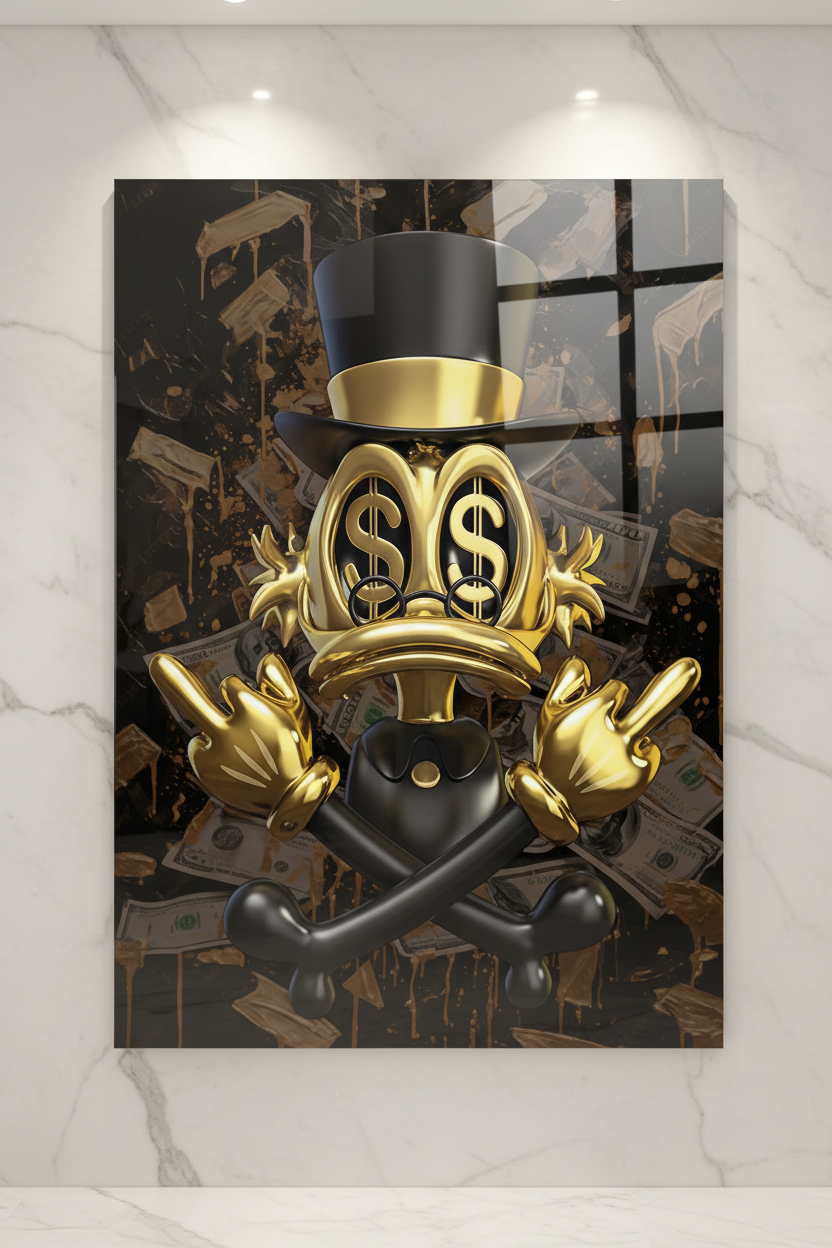 Personnage doré plexiglass