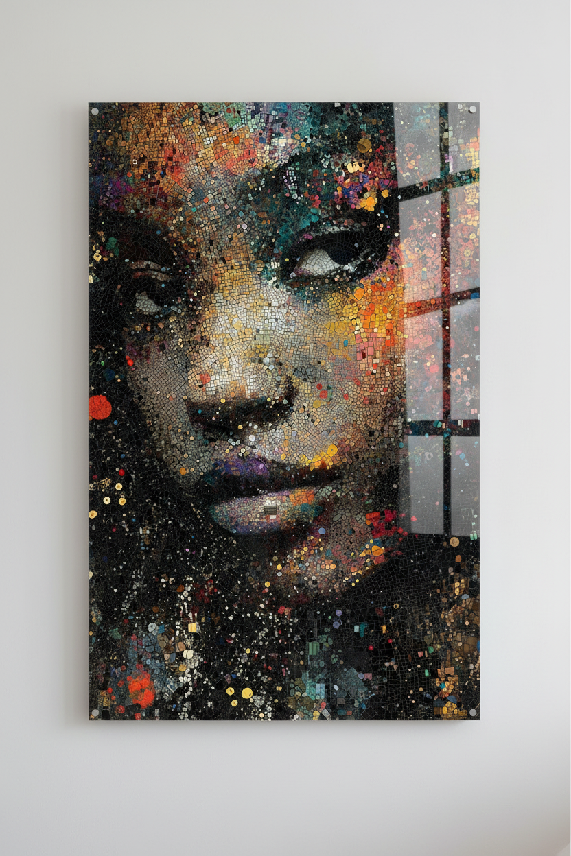 Portrait mosaïque Plexiglass sans cadre - photoréaliste