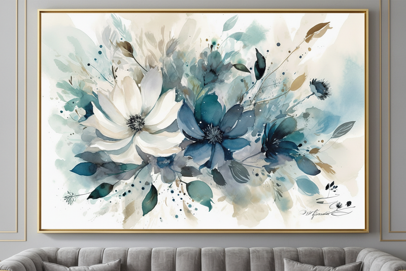 Tableau bleu zoom maximum salon