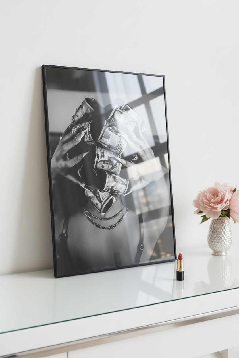 Tableau plexiglas avec rouge à lèvres fermé